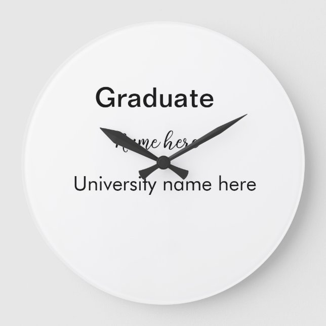Grande Horloge Ronde ajouter votre texte simple diplôme ajouter le nom  (Recto)