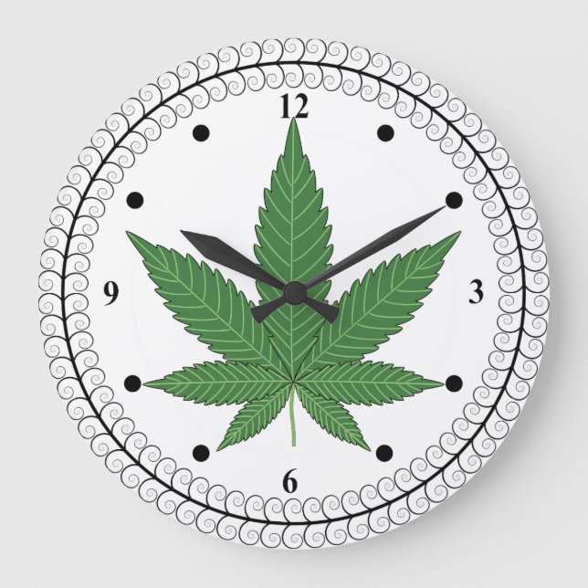 Grande Horloge Ronde Ajustement de l'arbre de feuille de mauvaises herb (Recto)