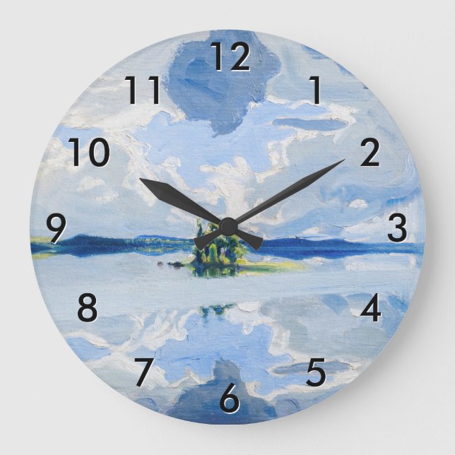 Grande Horloge Ronde Akseli Gallen-Kallela - Nuages au-dessus d'un lac (Recto)
