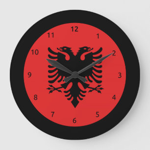 Grande Horloge Ronde Albanian flag clocks