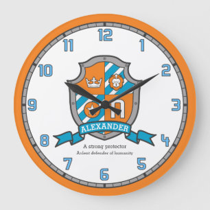 Grande Horloge Ronde Alexander nom de garçon signifiant chevaliers bouc