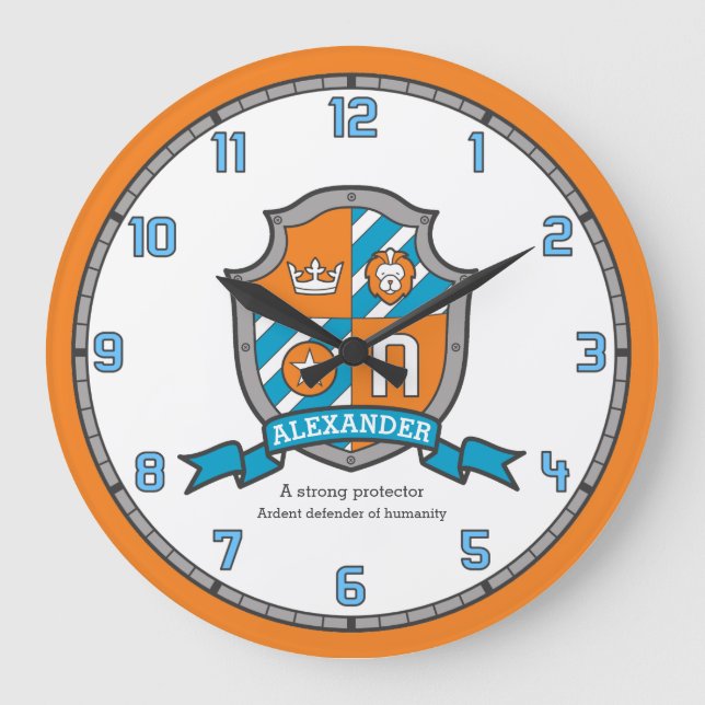Grande Horloge Ronde Alexander nom de garçon signifiant chevaliers bouc (Recto)
