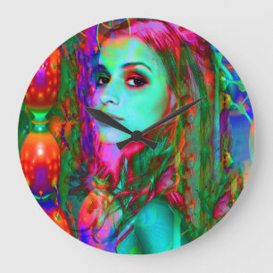 Grande Horloge Ronde Alice au pays des merveilles