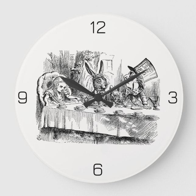 Grande Horloge Ronde Alice au pays des merveilles - Le Tea Party de Mad (Recto)
