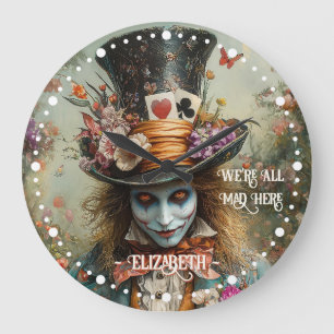 Grande Horloge Ronde Alice au pays des merveilles Thé à la folie du Cha