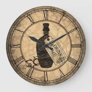 Grande Horloge Ronde Alice Buvez-Moi Une Bouteille