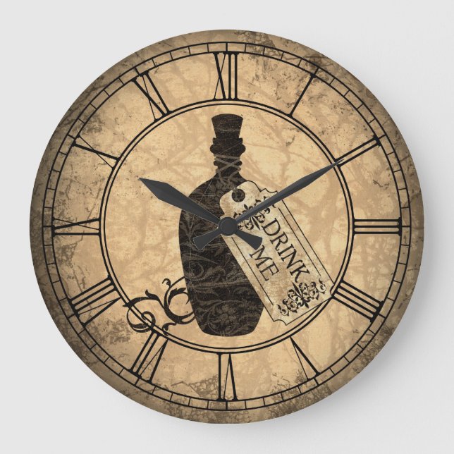 Grande Horloge Ronde Alice Buvez-Moi Une Bouteille (Recto)