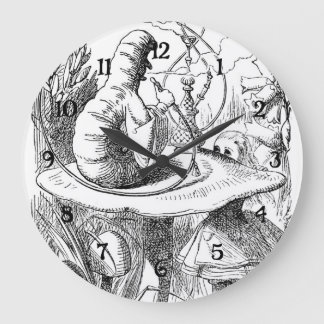 Grande Horloge Ronde Alice rencontre Caterpillar - Alice au pays des