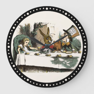 Grande Horloge Ronde Alice Tea Party Mad Hatter