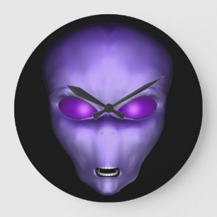 Grande Horloge Ronde Alien pourpre