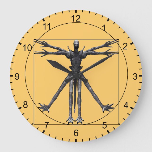 Grande Horloge Ronde Alien vitruvien (Recto)