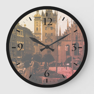 Grande Horloge Ronde Allemagne vintage Église de Munich Marienplatz Lar