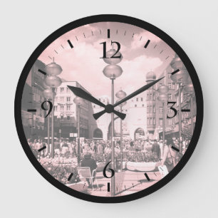 Grande Horloge Ronde Allemagne vintage Munich Towngate Karistor Large C