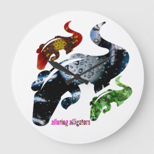 Grande Horloge Ronde allligators séduisants 2