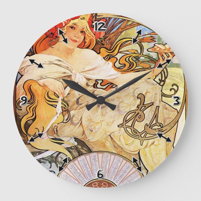 Grande Horloge Ronde Alphonse Mucha Biscuits Lefevre-Utile (Recto)