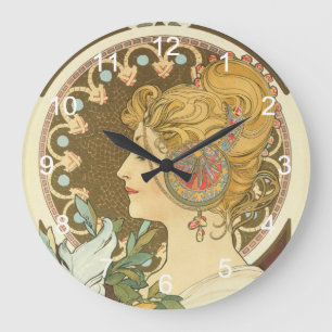 Grande Horloge Ronde Alphonse Mucha Peinture