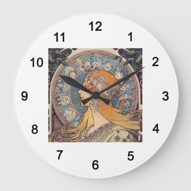 Grande Horloge Ronde Alphonse Mucha, "Zodiac" (Recto)