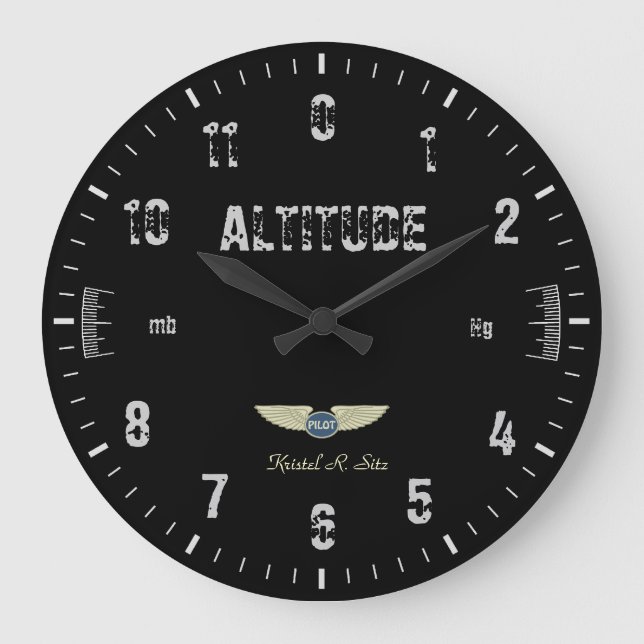 Grande Horloge Ronde Altimètre vintage (Recto)