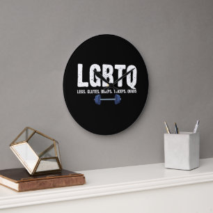 Grande Horloge Ronde Amant de gym LGBTQ Jambes Fessiers Biceps Triceps 