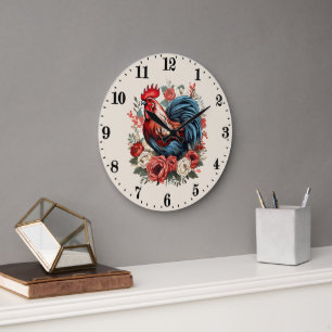 Grande Horloge Ronde Amateurs de coq de campagne