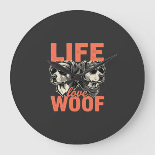 Grande Horloge Ronde Amour de la vie Amour de chien
