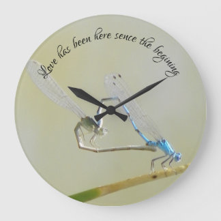 Grande Horloge Ronde Amour des libellules