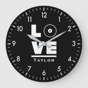 Grande Horloge Ronde Amour Et Vie Billard Et Piscine Ventilateur De Spo
