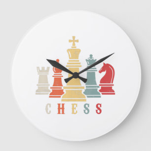 Grande Horloge Ronde Amoureux des échecs Jeu d'échecs Checkmate Cadea