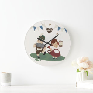 Grande Horloge Ronde amusant musicien invitation bavarois à Oktoberfest