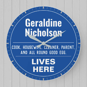 Grande Horloge Ronde Amusant Style Commémoratif Plaque murale Grande ho