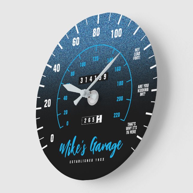 Grande Horloge Ronde Amusante voiture Manly Odometer Speedometer Partie (Angle)