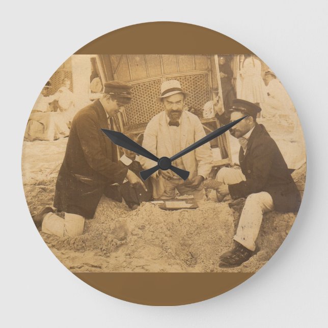 Grande Horloge Ronde Amusement 1914 sur la plage en Allemagne RPPC (Recto)