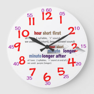 GRANDE HORLOGE RONDE ANALOGUE DE ENSEIGNEMENT 150802 D'HORLOGE