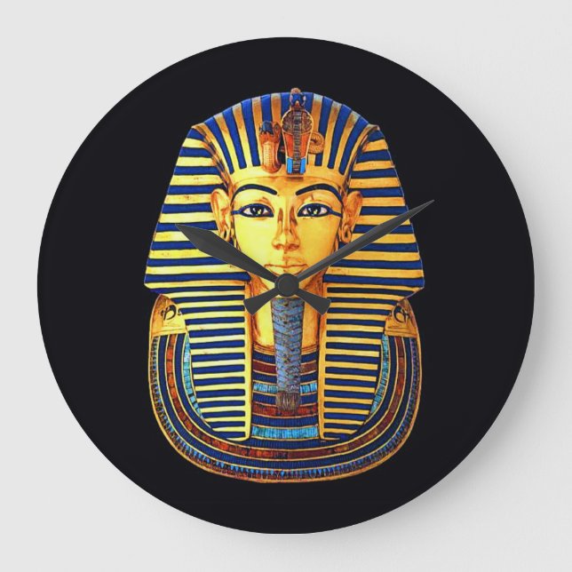 Grande Horloge Ronde Ancien Pharaon égyptien Roi Toutankhamon (Recto)