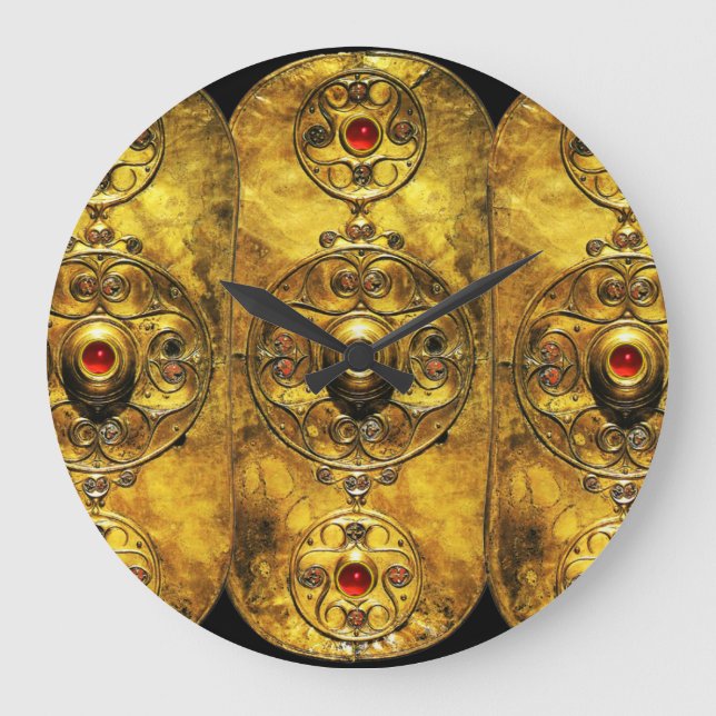 GRANDE HORLOGE RONDE ANCIENNE BOUILLE DE GUERRE CELTIQUE AVEC DES GEMST (Recto)