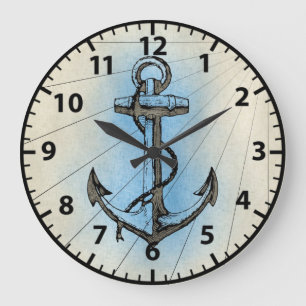 Grande Horloge Ronde Ancre de plage nautique navale