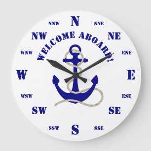 Grande Horloge Ronde ancre nautique