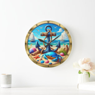 Grande Horloge Ronde Ancre Plage de crabe Nautique