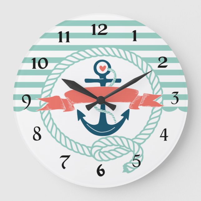 Grande Horloge Ronde Ancres nautiques (Recto)