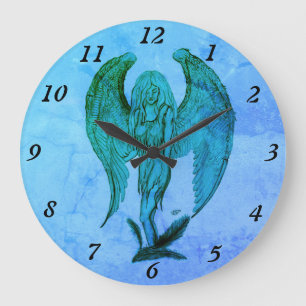 Grande Horloge Ronde Angel en style tatouage