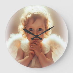 Grande Horloge Ronde Anges bébés