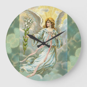 Grande Horloge Ronde Angle en bleu