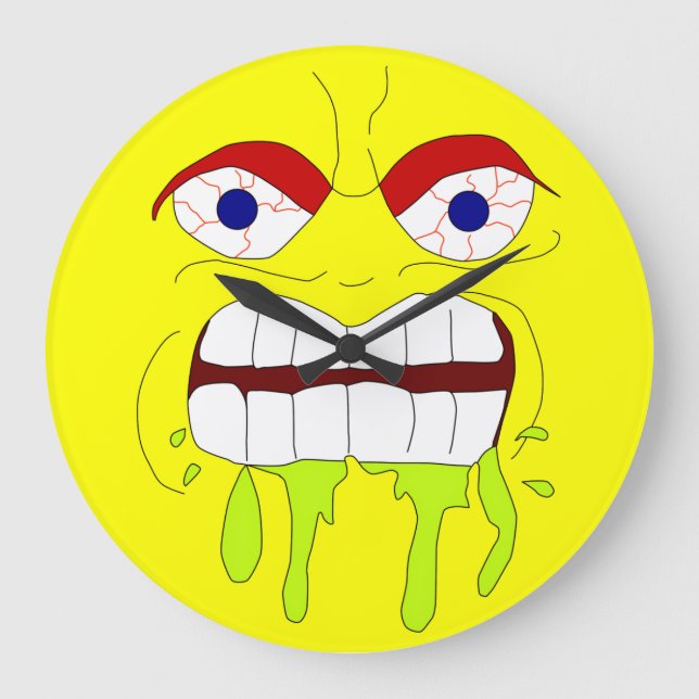 Grande Horloge Ronde Angry Mad Face (Recto)