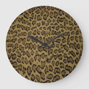 GRANDE HORLOGE RONDE ANIMAL LEOPARD PRINT