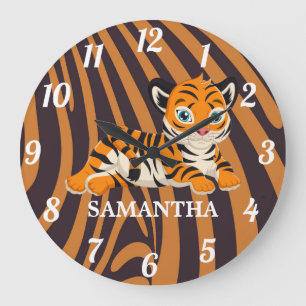 Grande Horloge Ronde Animal sauvage Safari