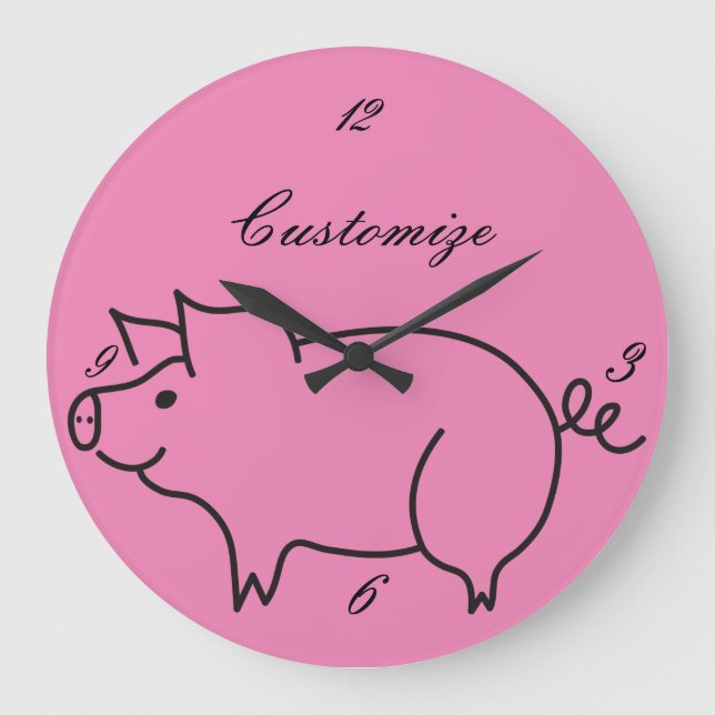 Grande Horloge Ronde Animal Thunder_Cove de porc (Recto)