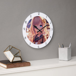 GRANDE HORLOGE RONDE ANIME FILLE