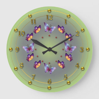 Grande Horloge Ronde Anneau de Spring Green