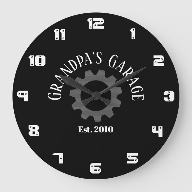 Grande Horloge Ronde Année d'établissement de l'équipement de garage de (Recto)