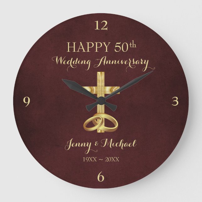 Grande Horloge Ronde Anniversaire de la Croix d'Or religieuse (Recto)